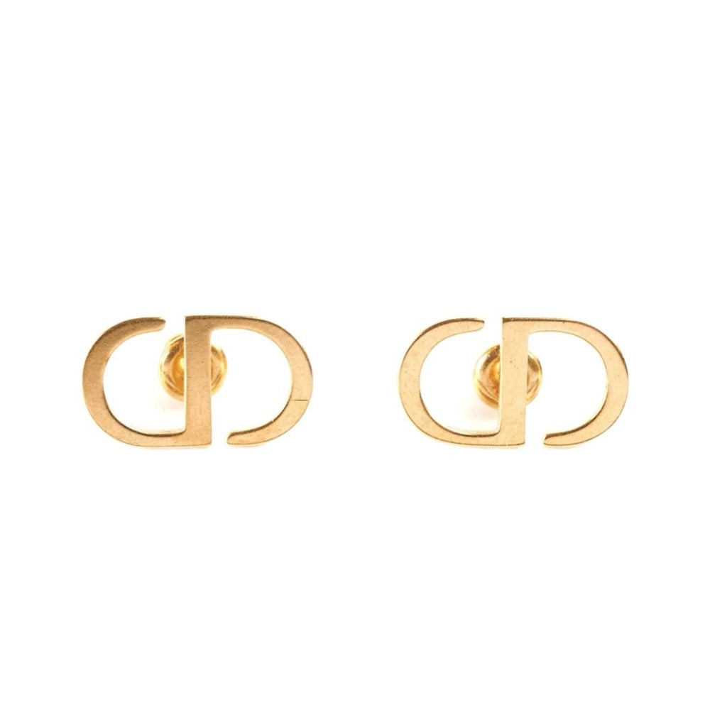 Christian Dior Gold CD Logo Earrings